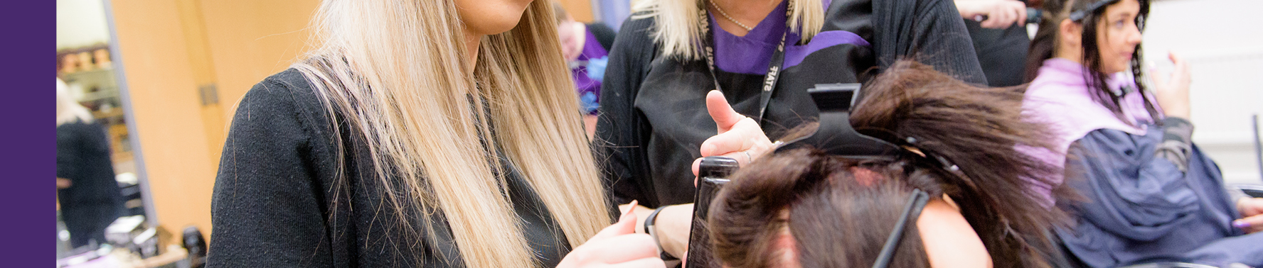 Student hairdressing