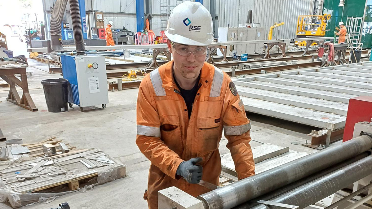 Apprentice Ewan Jack in a workshop Apprentice Ewan Jack in a workshop