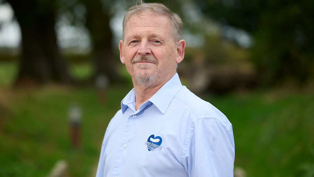Patrick Mullery, man in blue shirt, head and shoulders shot of him standing outside