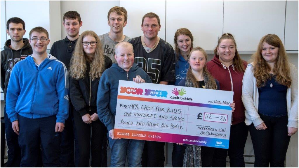 Cash for Kids cheque presentation