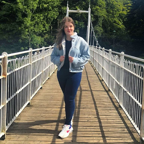 women on bridge