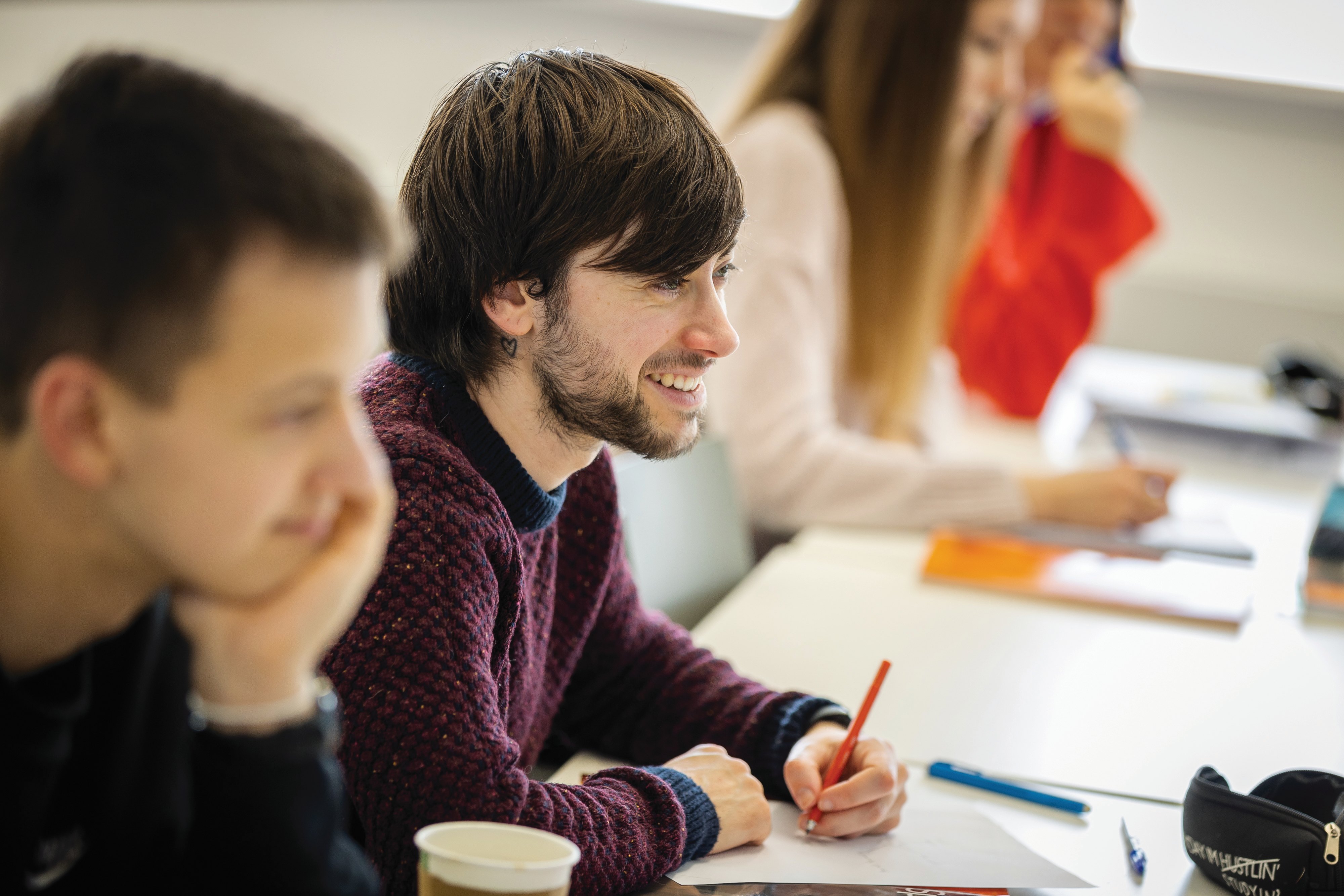 a student smiling a student smiling