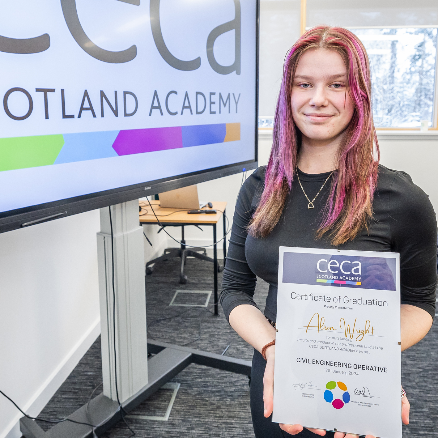 student facing camera