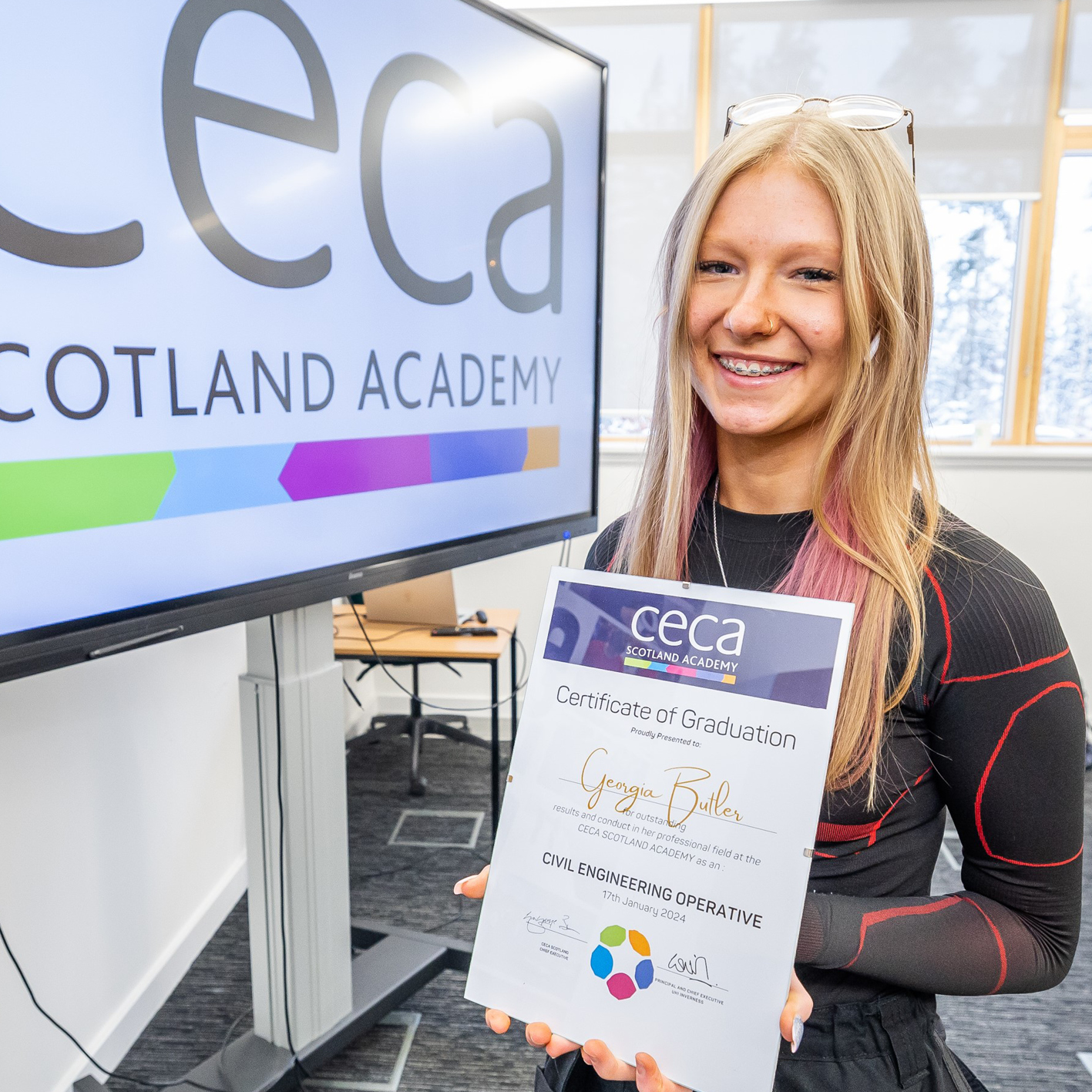 student facing camera