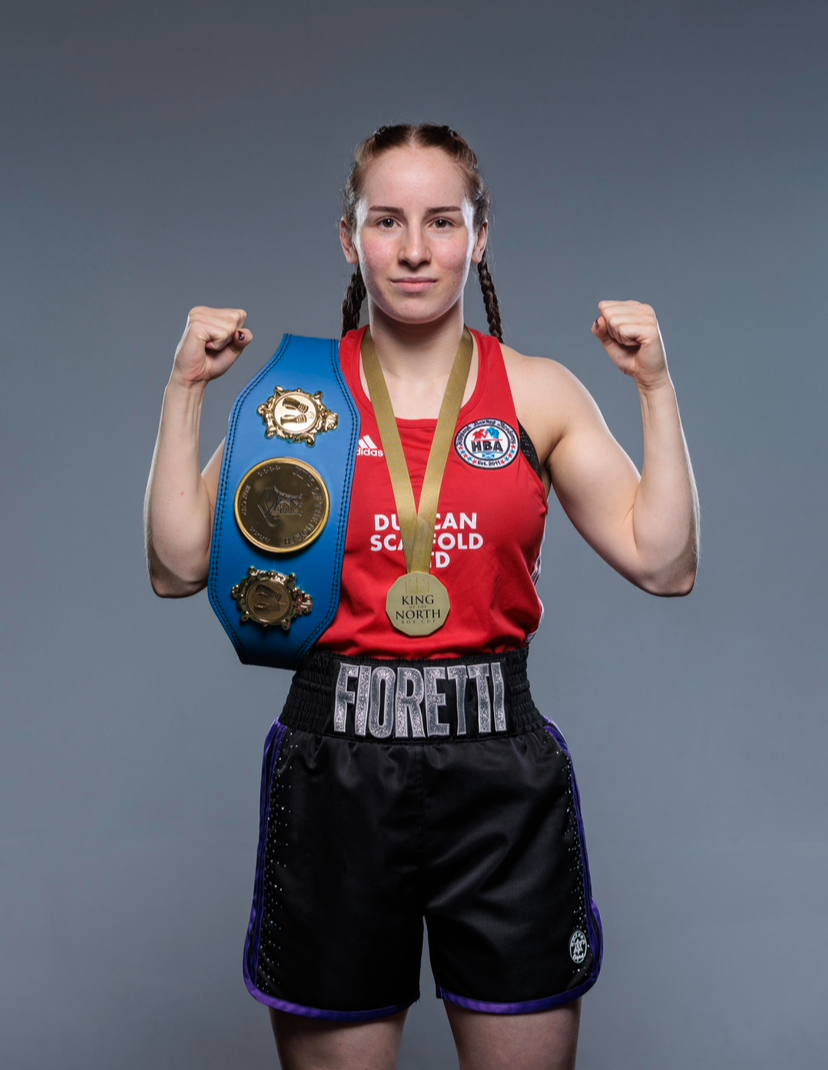 Isabella Fioretti, a sports coaching and development student at UHI Inverness, in boxing attire carrying medals Isabella Fioretti, a sports coaching and development student at UHI Inverness, in boxing attire carrying medals