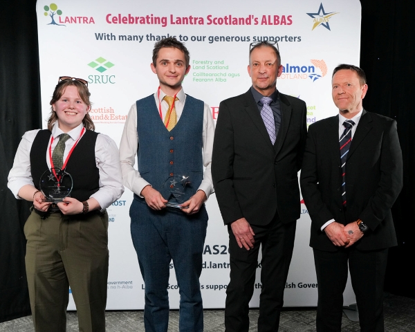 Trees and Timber Runners-up Abi Skidgmore and Daniel Needham with Forestry and Land Scotland staff Trees and Timber Runners-up Abi Skidgmore and Daniel Needham with Forestry and Land Scotland staff